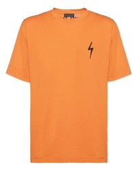 T-shirt à col rond imprimé orange Giuseppe Zanotti