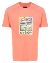 T-shirt à col rond imprimé orange Givenchy