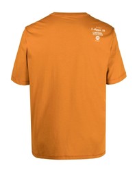 T-shirt à col rond imprimé orange Diesel