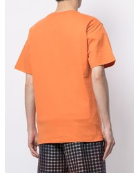 T-shirt à col rond imprimé orange A Bathing Ape
