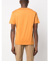 T-shirt à col rond imprimé orange Brioni