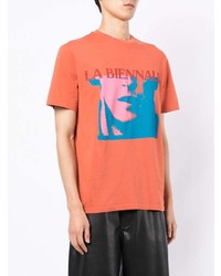 T-shirt à col rond imprimé orange Paul Smith