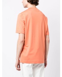 T-shirt à col rond imprimé orange Brunello Cucinelli