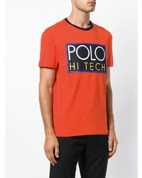 T-shirt à col rond imprimé orange Polo Ralph Lauren