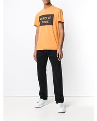 T-shirt à col rond imprimé orange Maison Margiela