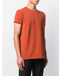 T-shirt à col rond imprimé orange Acne Studios