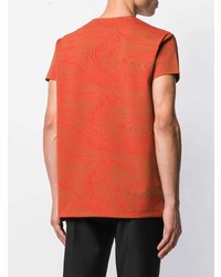 T-shirt à col rond imprimé orange Acne Studios