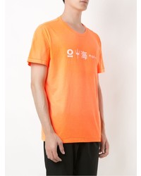 T-shirt à col rond imprimé orange OSKLEN