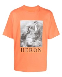 T-shirt à col rond imprimé orange Heron Preston