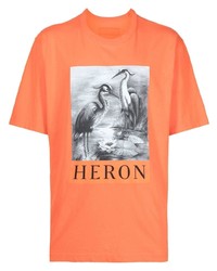 T-shirt à col rond imprimé orange Heron Preston