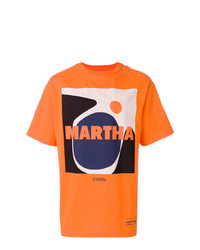 T-shirt à col rond imprimé orange Heron Preston