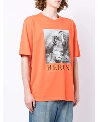 T-shirt à col rond imprimé orange Heron Preston