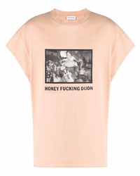 T-shirt à col rond imprimé orange Honey Fucking Dijon