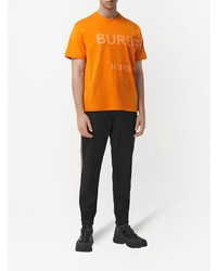 T-shirt à col rond imprimé orange Burberry