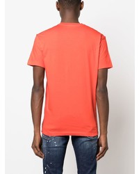 T-shirt à col rond imprimé orange DSQUARED2