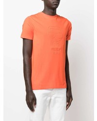 T-shirt à col rond imprimé orange Karl Lagerfeld