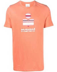 T-shirt à col rond imprimé orange Isabel Marant