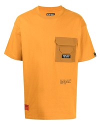 T-shirt à col rond imprimé orange Izzue