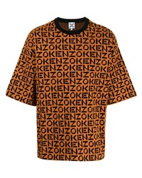 T-shirt à col rond imprimé orange Kenzo