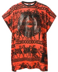 T-shirt à col rond imprimé orange Kokon To Zai