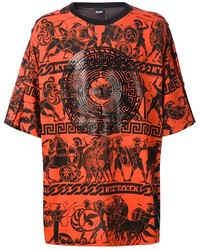 T-shirt à col rond imprimé orange Kokon To Zai