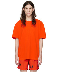 T-shirt à col rond imprimé orange Ksubi