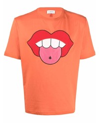 T-shirt à col rond imprimé orange Lanvin