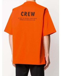 T-shirt à col rond imprimé orange Balenciaga