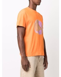 T-shirt à col rond imprimé orange Jacquemus