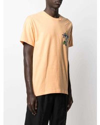 T-shirt à col rond imprimé orange Stussy