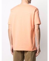 T-shirt à col rond imprimé orange Salvatore Ferragamo