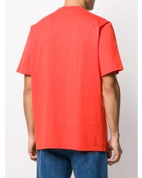 T-shirt à col rond imprimé orange MSGM