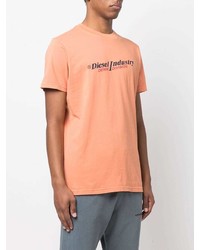 T-shirt à col rond imprimé orange Diesel