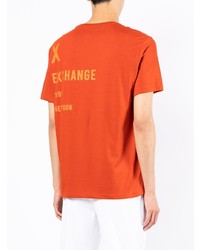 T-shirt à col rond imprimé orange Armani Exchange