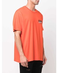 T-shirt à col rond imprimé orange Amiri