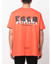 T-shirt à col rond imprimé orange Amiri