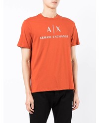 T-shirt à col rond imprimé orange Armani Exchange