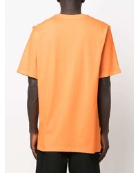 T-shirt à col rond imprimé orange MSGM