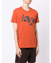 T-shirt à col rond imprimé orange Armani Exchange