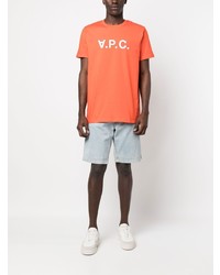 T-shirt à col rond imprimé orange A.P.C.