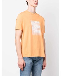 T-shirt à col rond imprimé orange Emporio Armani