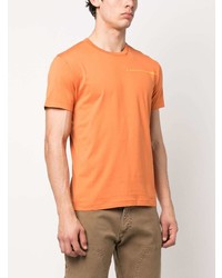 T-shirt à col rond imprimé orange Stone Island