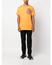 T-shirt à col rond imprimé orange Philipp Plein