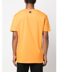 T-shirt à col rond imprimé orange Philipp Plein