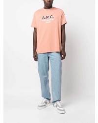 T-shirt à col rond imprimé orange A.P.C.