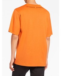 T-shirt à col rond imprimé orange Giuseppe Zanotti