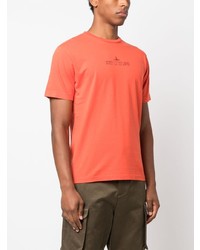 T-shirt à col rond imprimé orange Stone Island