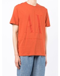 T-shirt à col rond imprimé orange Armani Exchange