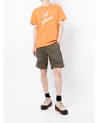 T-shirt à col rond imprimé orange MAISON KITSUNÉ