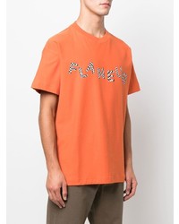 T-shirt à col rond imprimé orange Flaneur Homme